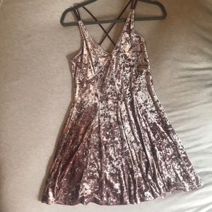 American Eagle Crushed Velvet Skater Dress